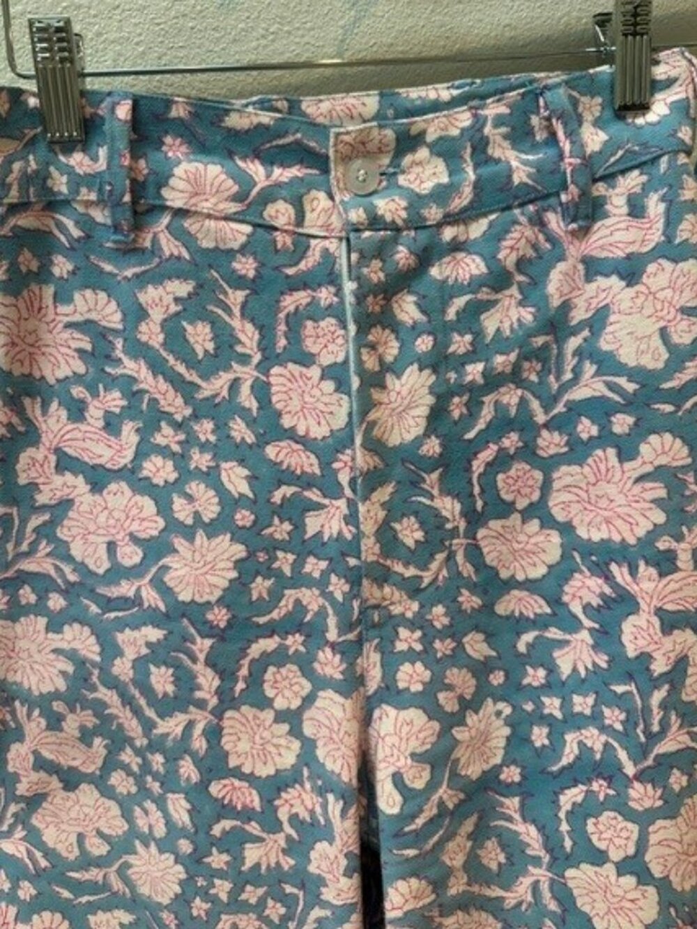 SZ Disco Pant Block Print in Gorgeous Pink and Blue Print Size XS